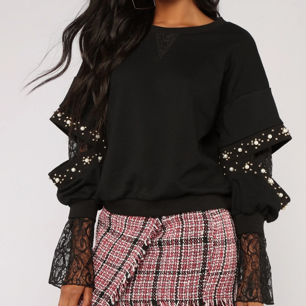 Fashion nova embellished sweatshirt